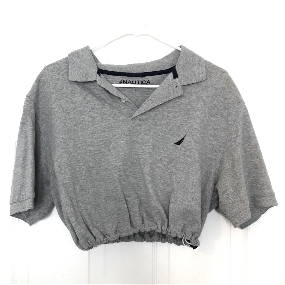 VINTAGE GREY NAUTICA CROP TOP